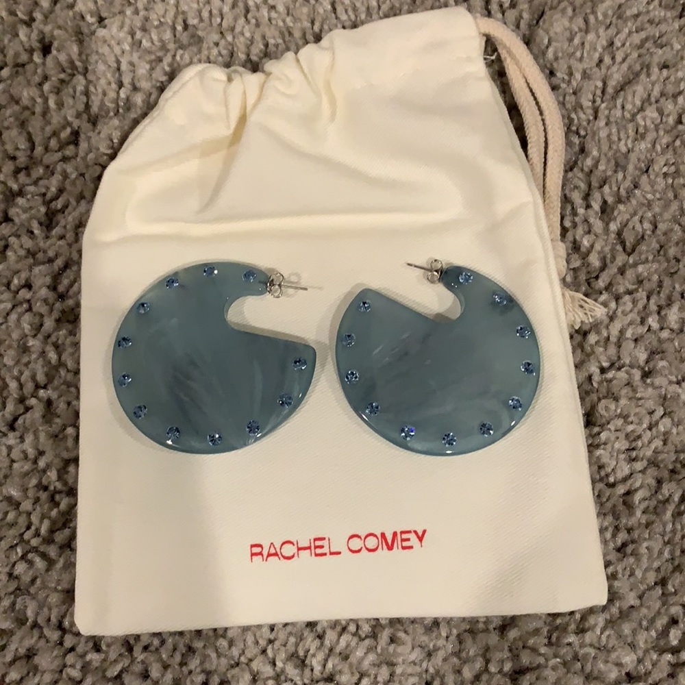 LAST PAIR! Rachel Comey Rhinestone Swirl Camille Earring Blue - Picture 4 of 8